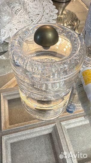 Винтажная сахарница с крышкой хрусталь, Италия