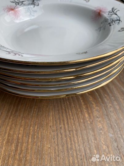 6 шт Супные тарелки rpr рижский фарфор 24 см