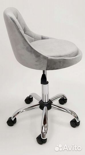 Стул кресло на колесиках ромб новое серое