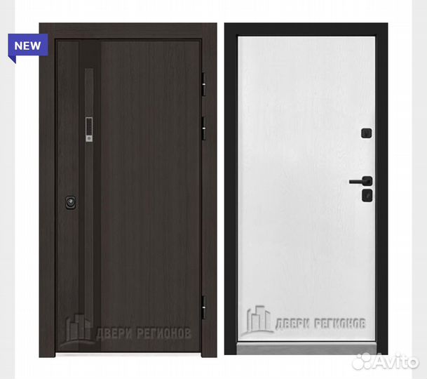 Дверь с электронным замком и бугельной ручкой