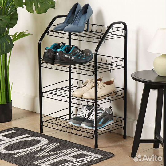 Полка для обуви, металл, 4 секции, 46х28х70 см