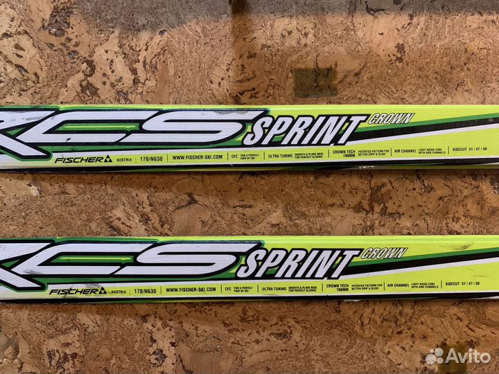 Лыжи беговые Fischer 170см с палками 110см