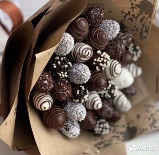 Букет из клубники в шоколаде день влюбленных