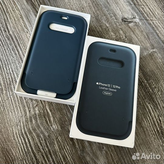 Чехол apple iPhone 12 leather sleeve baltic blue