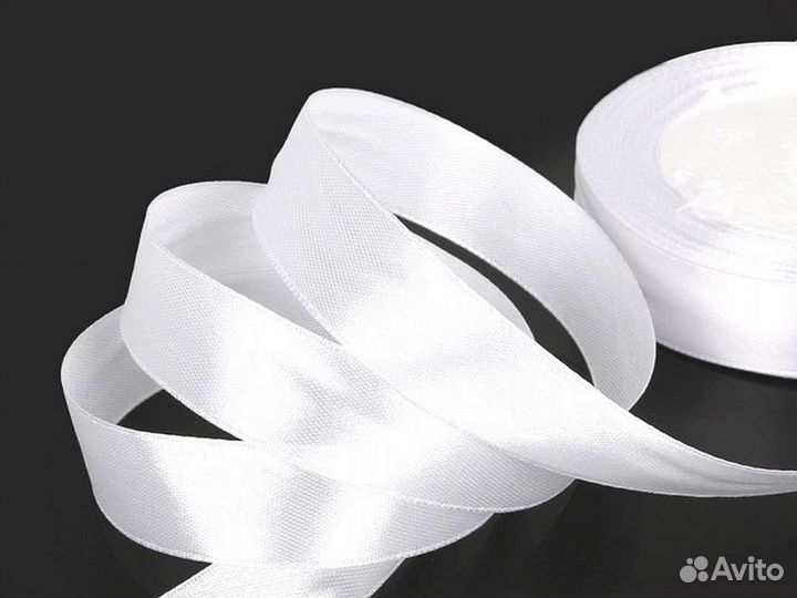 Лента атласная 12 мм белая