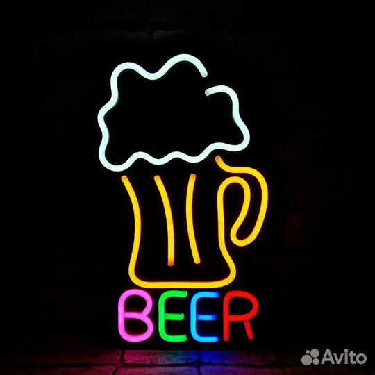 Неоновая вывеска на заказ Пиво