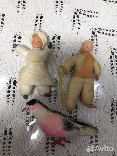 Ватные елочные игрушки СССР