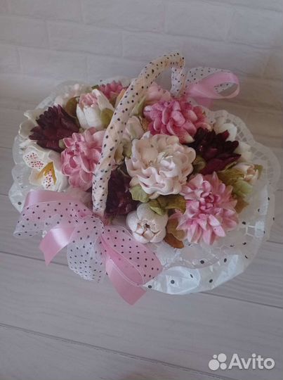 Букеты цветов из яблочного зефира ручной работы