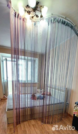 Шторы кисейные нитян 2шт h2,65+гибкий карниз 2,42