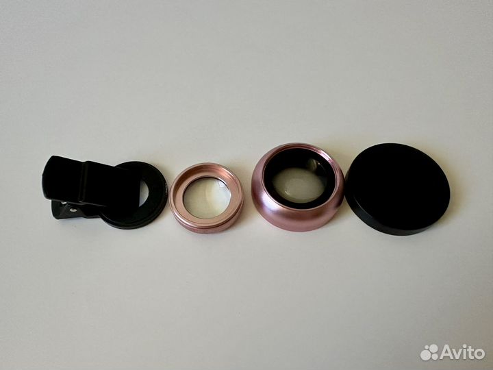 Макролинза для телефона розовая