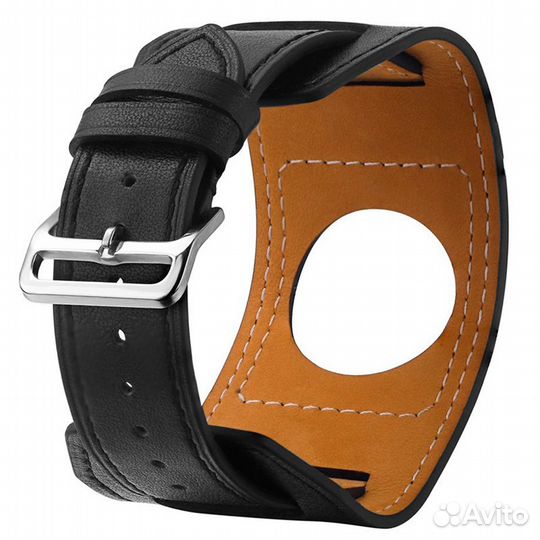 Ремешок кожа широкий Apple Watch 38/40/41 черный