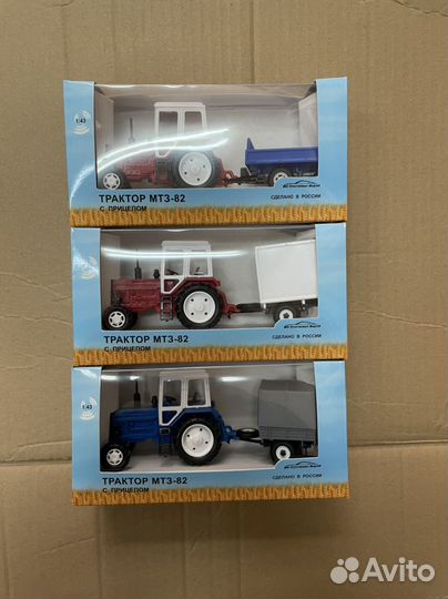 Модель трактора мтз-82 с прицепом
