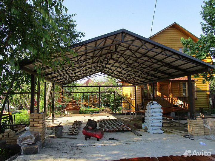 Навесы из металлочерепицы