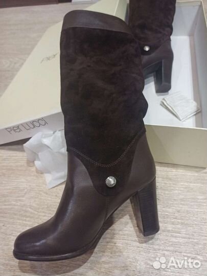 Сапоги осень весна женские 37 натуральная кожа