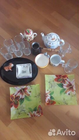 Чайник, миска,тарелка,бокалы,чашка,блюдо, стаканы