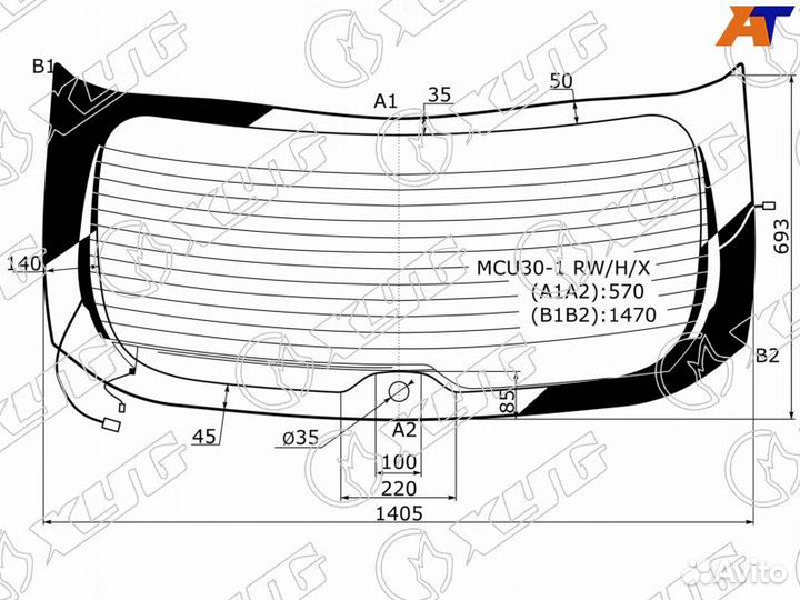 Стекло заднее Lexus RX 300