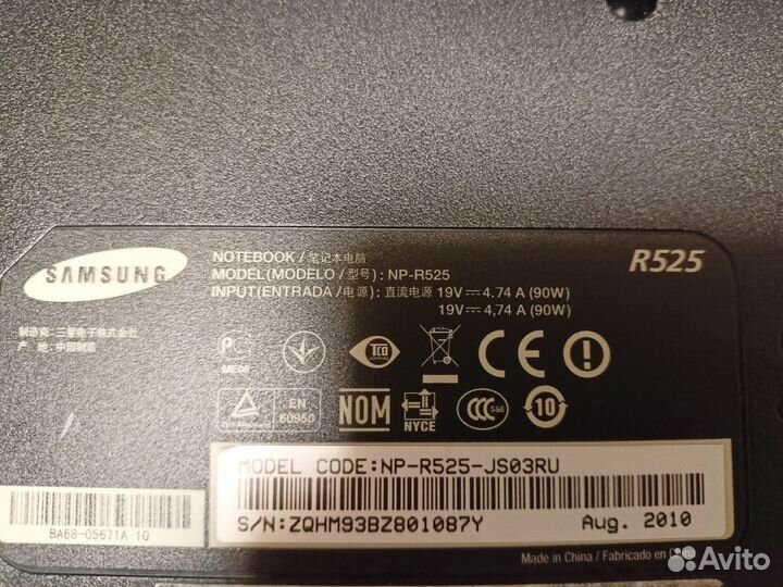 Ноутбук samsung r525 на запчасти