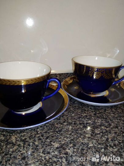 Чашка с блюдцем лфз cobalt