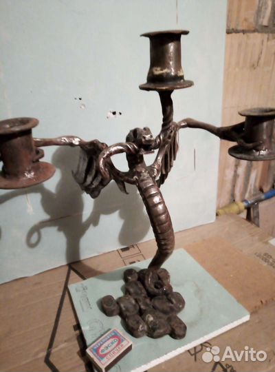 Подсвечник сталь, ручная работа
