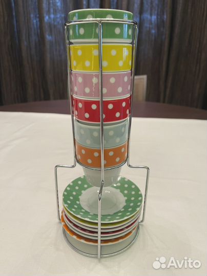 Набор кофейных чашек с подставкой