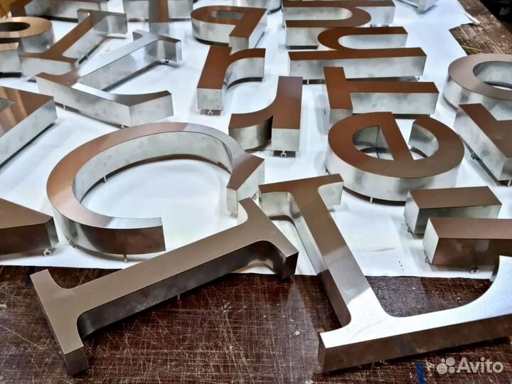 Буквы и цифры из нержавеющей стали и металла