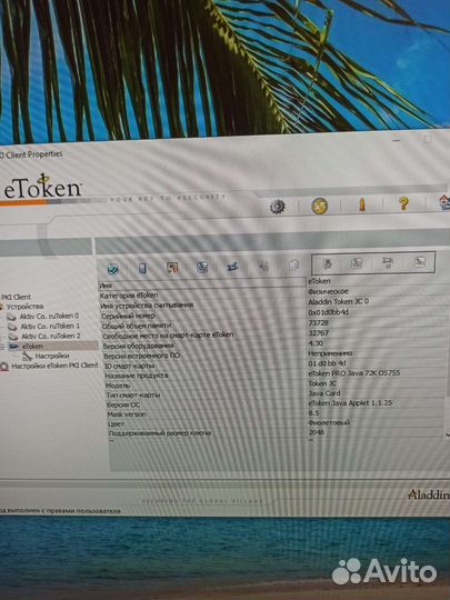 Электронный ключ Рутокен, eToken