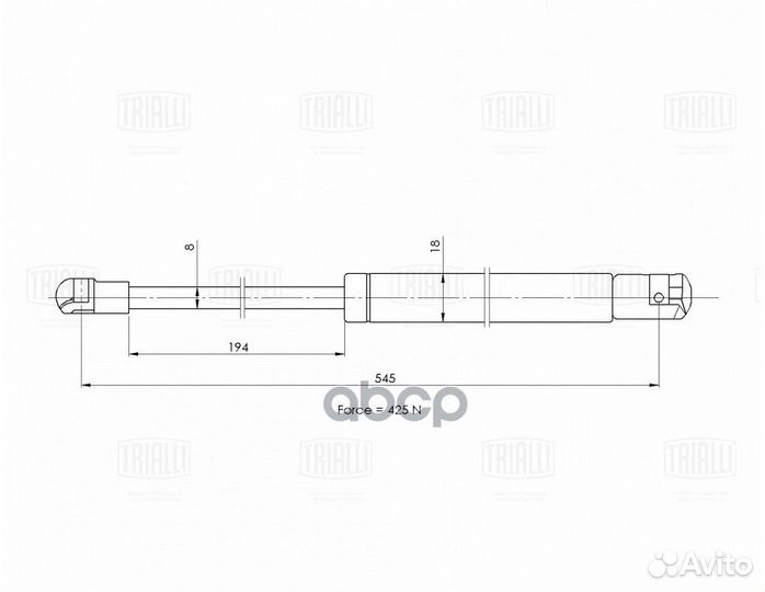 Упор газовый (амортизатор) Citroen C4 (04) хет