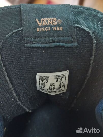 Кеды vans женские 39