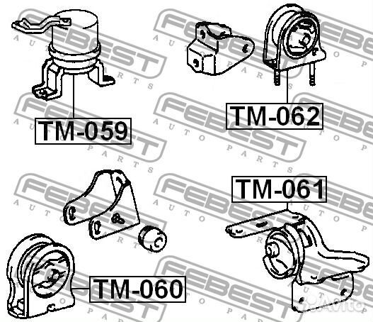 Подушка двигателя задняя Febest TM-062