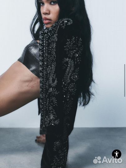 Пиджак жакет женский из велюра Zara