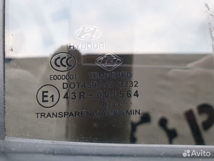 Стекло двери задней правой Hyundai Accent II