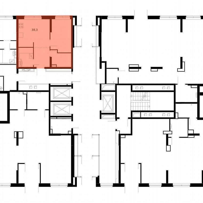 1-к. квартира, 38,3 м², 1/14 эт.