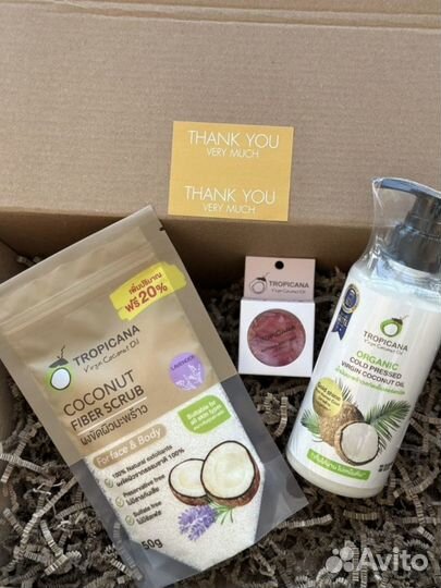 Кокосовое масло, гигиеническая помада + Скраб - ко