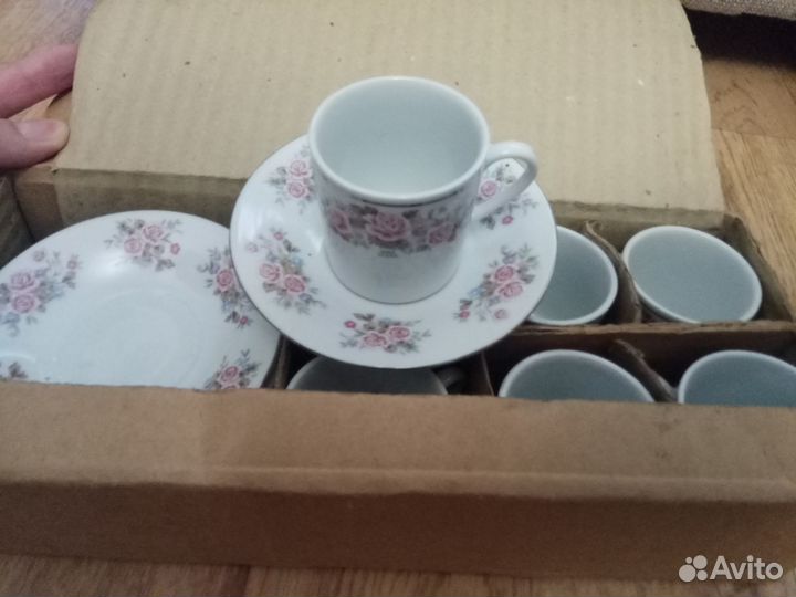 Кружки и Блюдца изящный Чайный Китайский Сервиз Тр