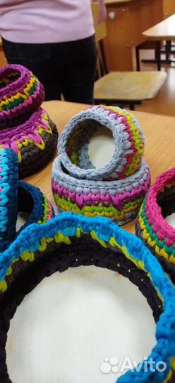 Корзинки вязаные