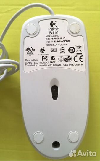 Компьютерная мышь Logitech B110 белая