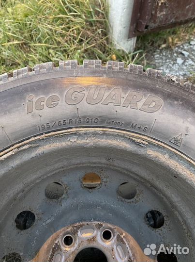 Yokohama ice guard 195/65 r15, диски r15, 5/114,3