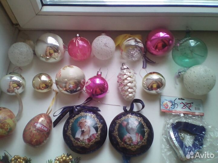 Елочные игрушки 14 штук (СССР) + 10 штук