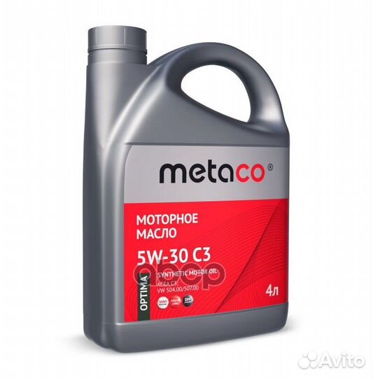 Масло моторное metaco optima 5W30 C3 4L metaco