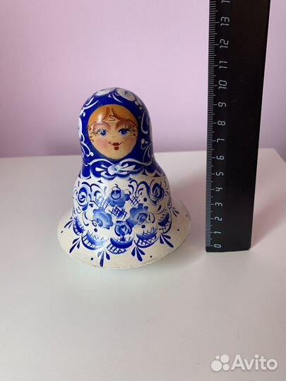 Винтажная Матрёшка неваляшка с колокольчиком 2002