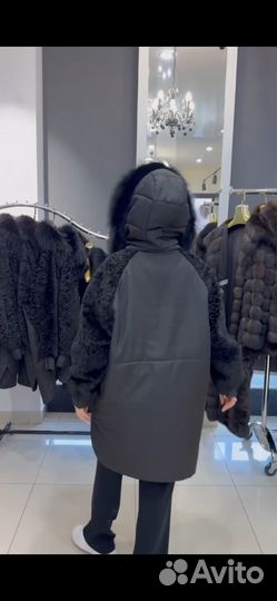 Парка с натуральным мехом lux