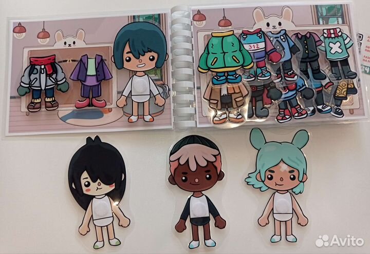 Тока Бока альбом на липучках, переодевашки