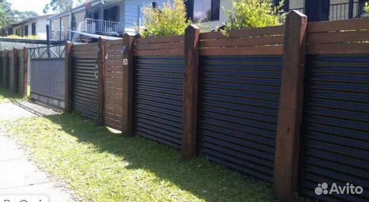 Забор из профлиста работа по договору под ключ