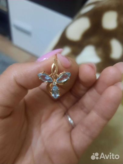 Серьги и кольцо топаз