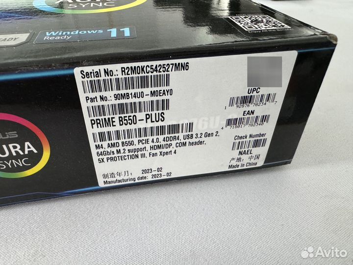 Материнская плата asus prime B550-plus