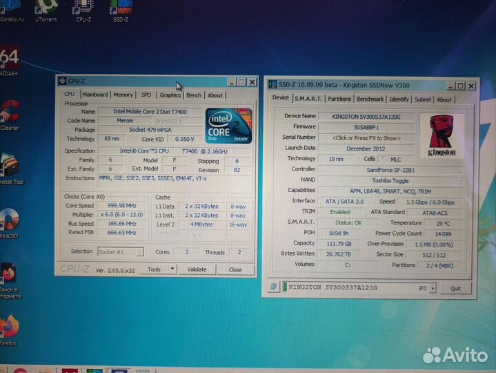 Ноутбук Sony Vaio Core 2 Duo T7400
