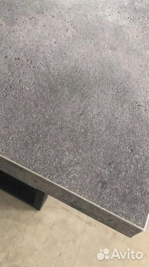 Стол обеденный Лофт 138 см Бетон Портленд черный