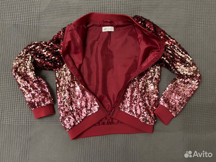 Нарядное платье бомбер h&m с пайетками