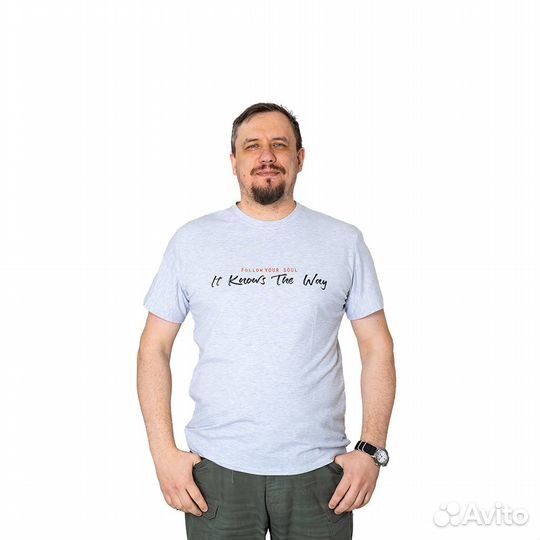 60801 Футболка lt knows the way, серый