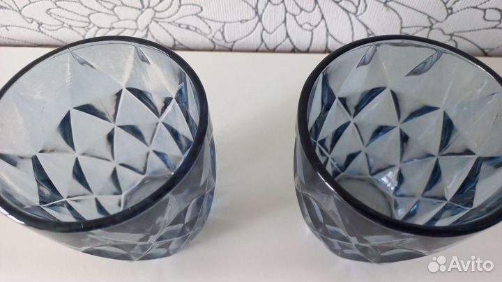 Стеклянные стаканы синие 2 шт